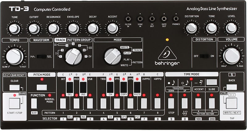 Behringer TD-3-BK Analog Bass Line Synthesizer - Black image 1