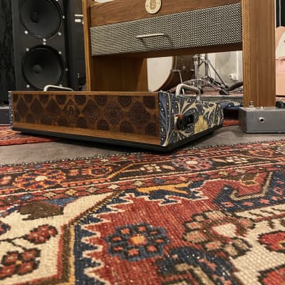 Heavy Seas Amp Riser/ Pedalboard storage for studio - Golden Ash / Sea Weed Morris Fabric image 15