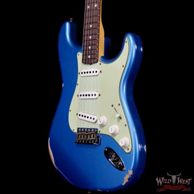 Fender Custom Shop 1962 Stratocaster Hand-Wound Pickups AAA Dark Rosewood Slab Board Relic Lake Placid Blue 7.65 LBS image 2