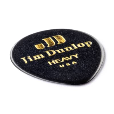 Dunlop 485P-03HV Celluloid Teardrop. Black Heavy Player's Pack/12 image 5