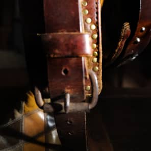 Postal Brown Handmade Antique Saddle Cinch Guitar or Bass  Strap image 4
