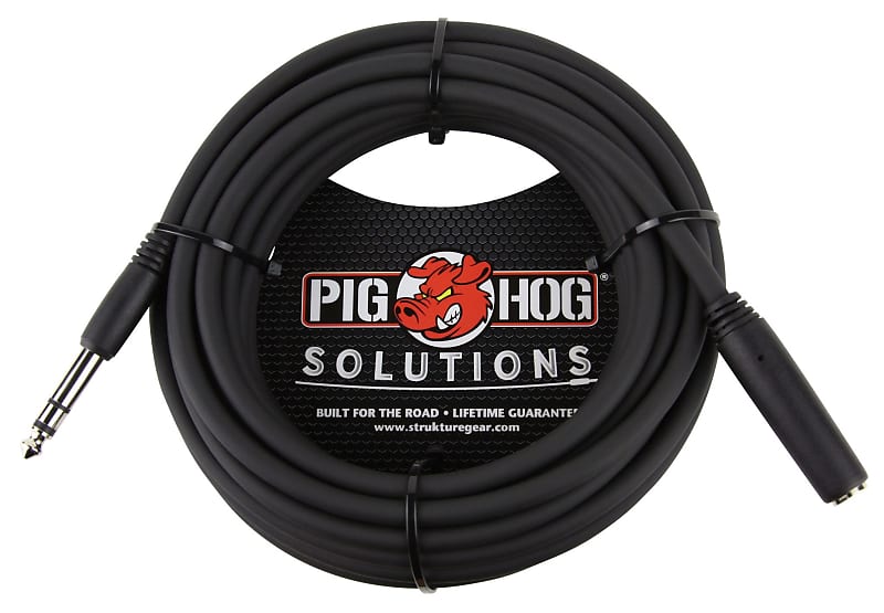 4Pack Pig Hog 25 ft Headphone Extension Cable 1/4" Stereo Reverb