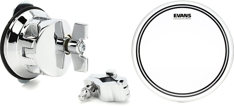 Gibraltar Tom Mount With Memory Lock - Chrome Bundle with Evans EC Resonant  Clear Head - 14 inch