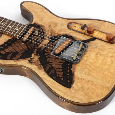 Walla Walla USA Maverick Laser Winged Gal Tele Electric Guitar w/ Gator Case image 7