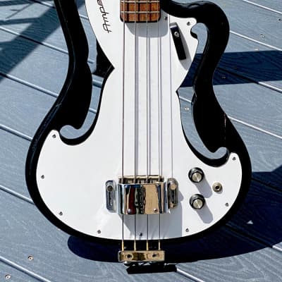 Ampeg AEB-1 Bass 1966 - the 90th Bass made in a factory Black finish & White pickgard from its original NC Sales Rep owner ! image 1
