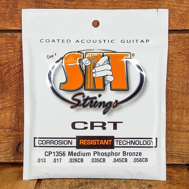S.I.T. CRT Coated Phosphor Bronze Acoustic Guitar Strings - Medium 13-56 image 1