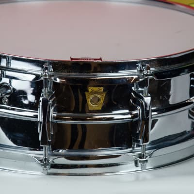 Used Early 60's Ludwig 14 x 5" Super Sensitive Chrome over Brass Snare Drum, as is image 2