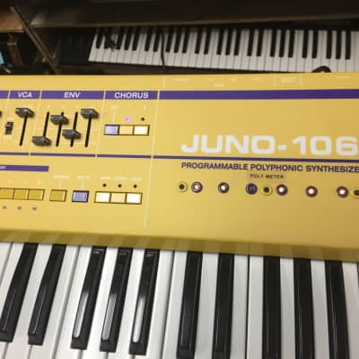 Custom Yellow Juno 106 Roland w/ polyphony meter ! image 2