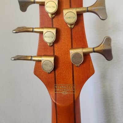 Schecter Stiletto Studio-5  LH Active 5-String Bass Left-Handed 2014 - Honey Satin image 9