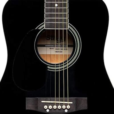 Stagg Black Dreadnought Acoustic Guitar With Basswood Top, Left-Handed Model Sa20D Lh-Bk image 8