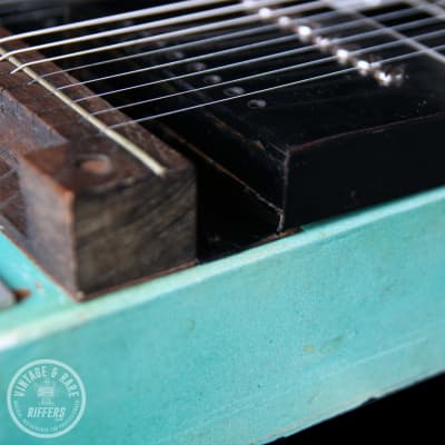 c.1970s Vintage Double-Neck, Non-Pedal Double Eight 8 Lap Steel Hawaiian Slide Electric Guitar, Turquoise |  Unbranded; v. similar to Emmons, Sho-Bud / Possibly One-of-a-Kind or Prototype image 14