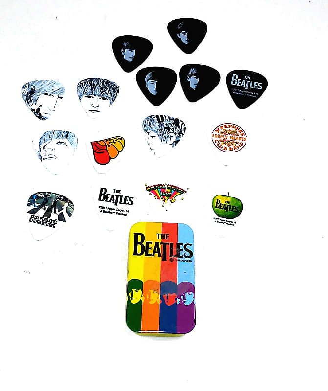 Beatles Guitar Picks Signature Series Stripes Planet Waves Pick Tin 15 Picks image 1