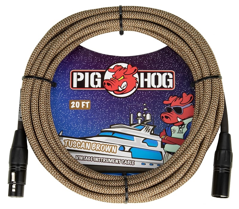 Pig Hog 20ft XLR Cable "Tuscan Brown" Woven image 1