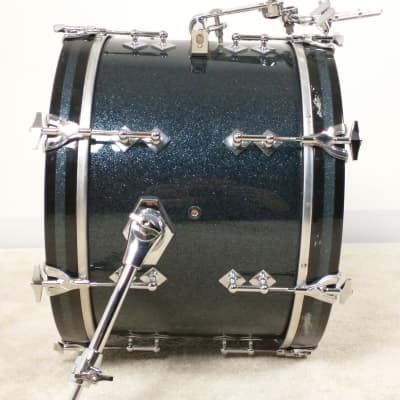 Craviotto Solid Maple 7.5x10, 13x13, 14x14, 12x18" BD 2009 Drum Set, Gun Metal Blue Lacquer Kit #139 image 7