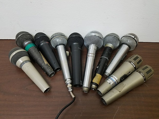 Lot of Vintage Microphones For Repair Shure EV Peavey