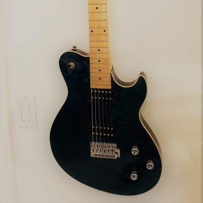 Silvertone Fastback Electric Guitar, Blue/Green image 1