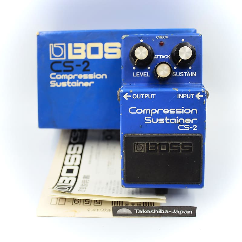 Boss CS-2 Compression Sustainer With Original Box 1983 Made in Japan  Compressor Effect Pedal 292200