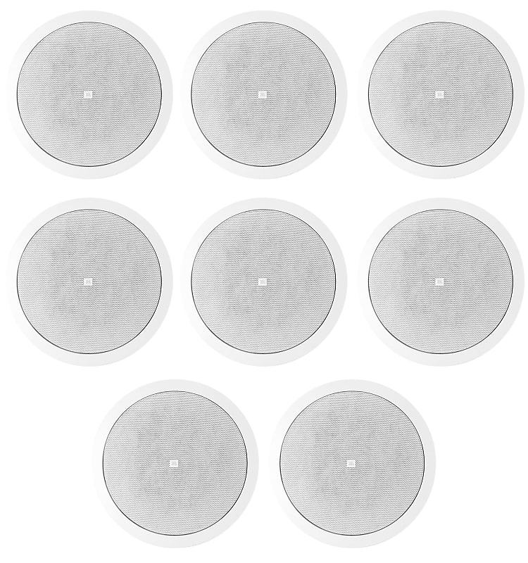 (8) JBL Control 26C 6.5&quot; 150 Watt In-Ceiling White Home Theater Speakers 16-ohm  			