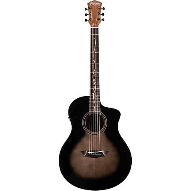 Washburn Vite S9V Bella Tono Studio Hybrid Acoustic Guitar (Gloss Charcoal Burst) image 1