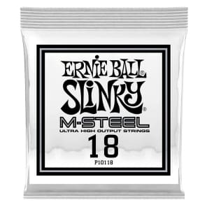 Ernie Ball P10118 .018 RPS M-Steel Plain Electric Guitar Strings (6-Pack)