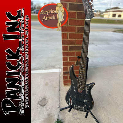 Panick Inc Custom Shop Surprise Attack 5 String Custom Bass 2023 - Hand-painted Custom Relic Bunker Grey Bomber Finish image 11