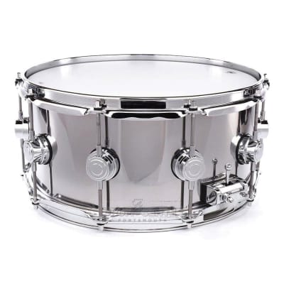 DW Collectors Stainless Steel Snare Drum 14x6.5 Chrome Hw image 3