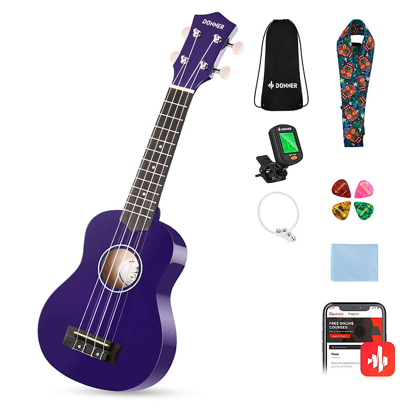 Donner Concert Ukulele Professional 23 Inch Mahogany Ukelele for Adult  Beginner Kid Ukele Bundle with Online Lesson Gig Bag Aquila String Pick  Tuner