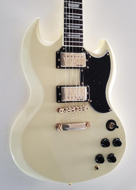 SG エレキギター　vintage white SG エレキギター vintage white - メルカリ