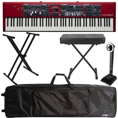 Nord Stage 4 88 Stage Keyboard & On-Stage Keyboard Gig Bag, Stand & Bench