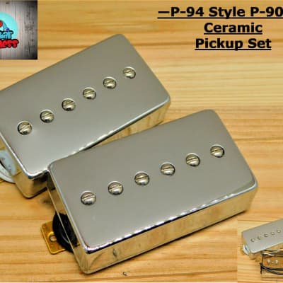 Guitar Madness P-94 Style Humbucker sized P-90 Pickups Chrome Covered (Ceramic 5) Chrome image 6