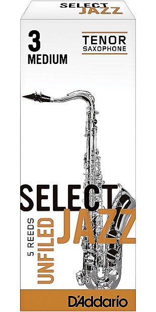 Rico RRS05TSX3M Select Jazz Tenor Saxophone Reeds, Unfiled - Strength 3 Medium (5-Pack) image 1