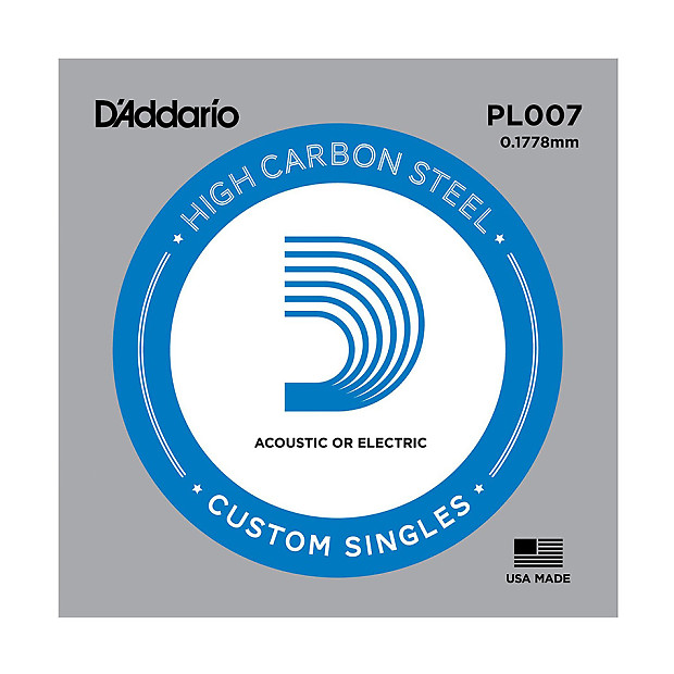 D'Addario PL007 Plain Steel Guitar Single String .007 image 1