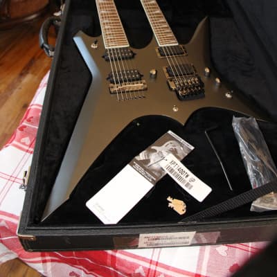 Ibanez Xiphos Doubleneck Guitar w/ OHSC *RARE* 2009 matte gunmetal NAMM Guitar image 5