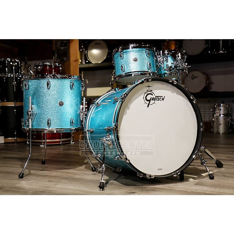 Gretsch Brooklyn 4pc Euro Drum Set Turquoise Sparkle image 1