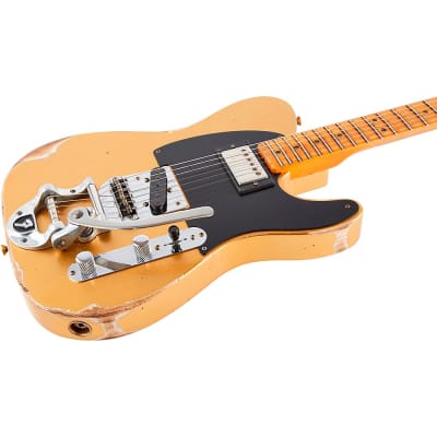 Fender Custom Shop '50s Vibra Telecaster Limited-Edition Heavy Relic Electric Guitar Aztec Gold image 5
