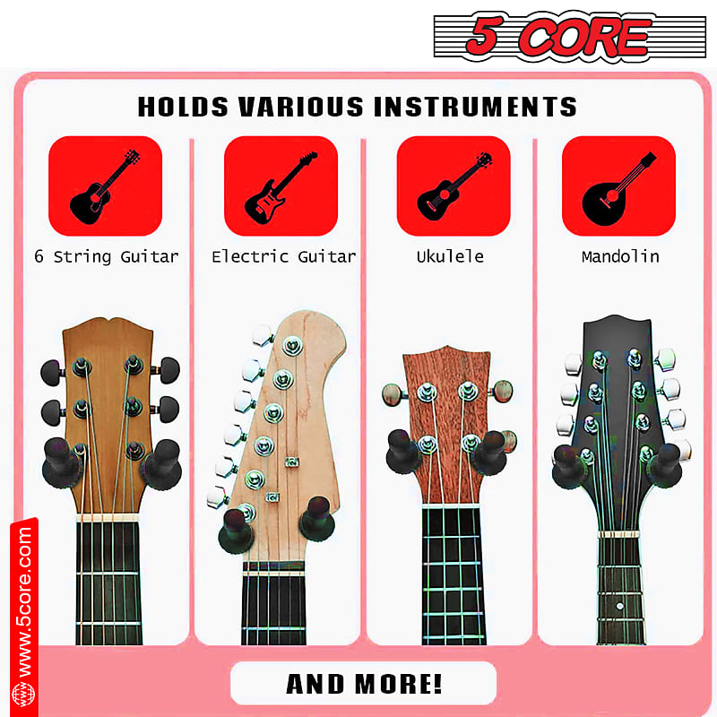 5 Core Guitar Wall Mount Guitar Hanger Wall Hook Holder Sturdy