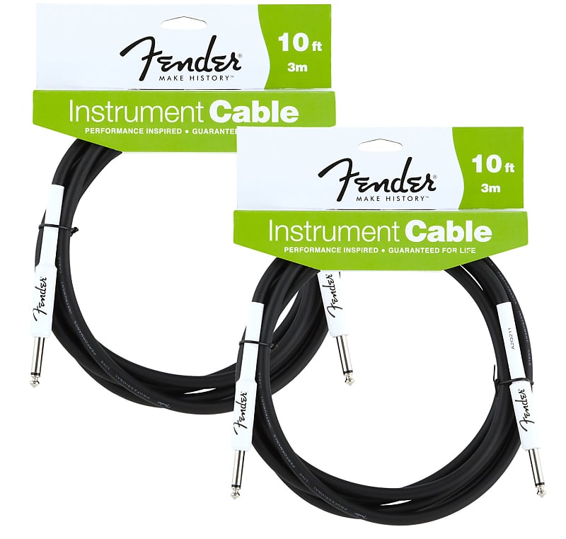 Fender 10-Foot Original Instrument Cable, Straight-Straight, Black - 2 Pack image 1