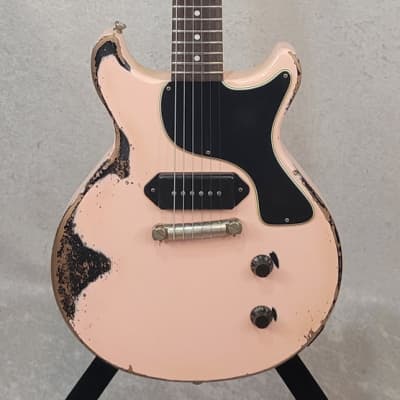 NEW! Rock N Roll Relics Thunders DC / LP P-90 guitar in Shell Pink over Black image 2