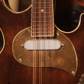 Postal Handmade Meteor 8 String Electronic Mandolin  Antique Walnut Fender Pickup  Road Worn image 7