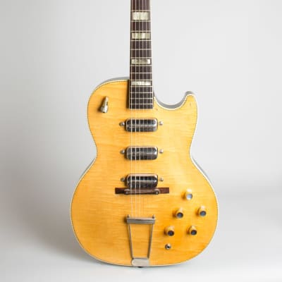 Silvertone Model 1445L Thinline Hollow Body Electric Guitar, made by Kay,  c. 1962, black hard shell case. image 1