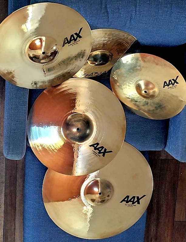 Sabian AAX complete cymbal setup; 21" Ride, 18" & 16" Reverb