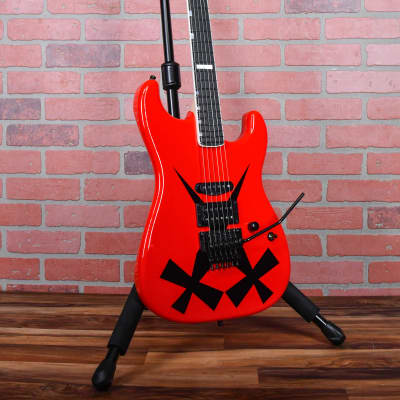 ESP Custom Shop Chris Degarmo "Cross Daggers" ST 2023 -  Red With Black Cross Daggers Graphic w/OHSC (Available now!) image 5