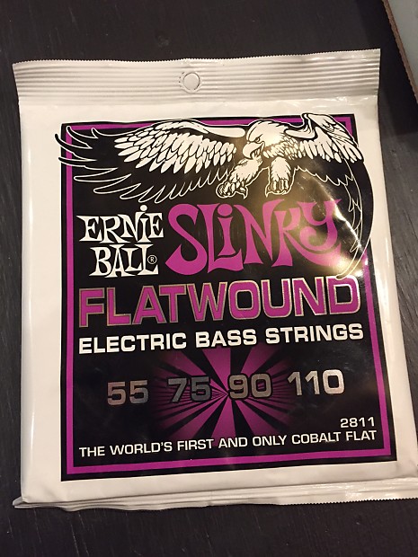 Immagine Ernie Ball 2802 Flatwound Group I Electric Bass Strings (55-110) - 1