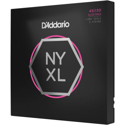 D'Addario NYXL45130, Regular Light 5-String Bass Strings 45-130 image 1
