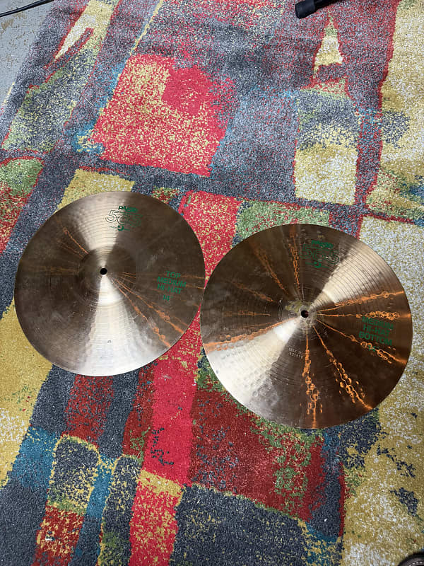 Paiste 14" 505 Medium Hi-Hat Cymbals (Pair) 1974 - 1980 - Traditional with Black Label image 1