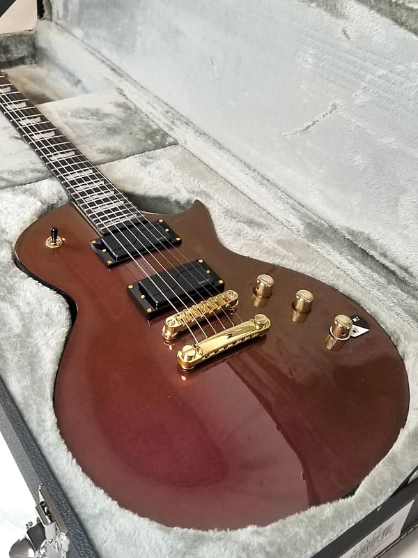 ESP LTD EC-1000 Set Neck Electric Guitar - Gold Andromeda, 2022, w/ESP Hard Shell Case image 1