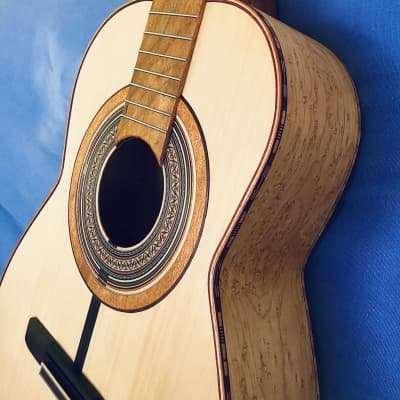 John Hart Model 10 Alaskan Cedar - Birds Eye Maple Classical Guitar with deluxe hardshell case image 1