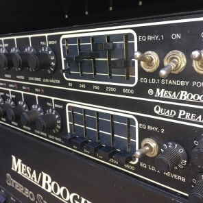 Mesa Boogie Quad Preamp/Simul-Class Stereo 295 Power Amp 1987 Black image 1