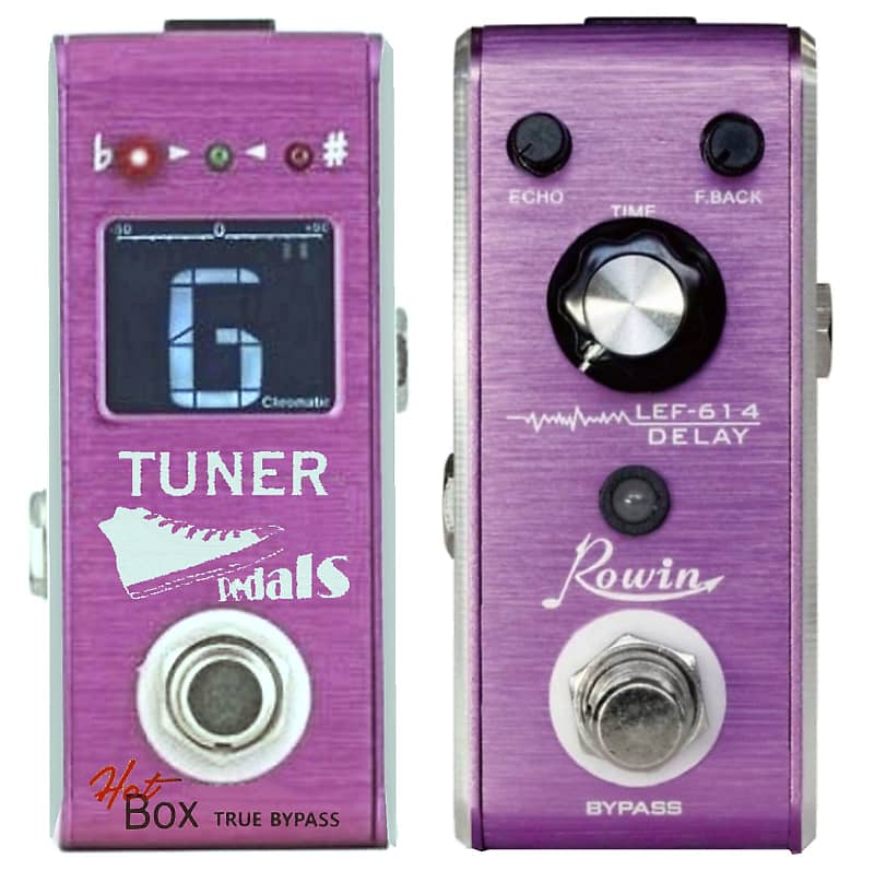 ROWIN LEF-614 Analog Delay Micro Effect Pedal and Hot Box Pink Tuner. image 1
