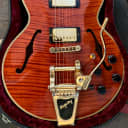 Gibson 356 Custom Shop 2004 Cherry Flame Modified Semi-Hollow Guitar & COA Signed by Larry Carlton